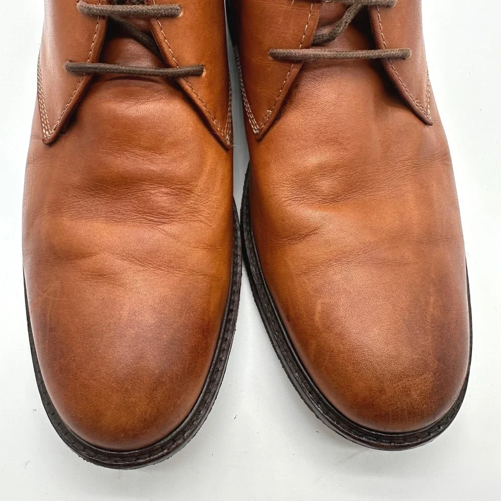 Johnston & Murphy Mens Tan Leather Copeland Chukka Brown Ankle Boots 9M